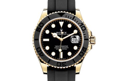 rolex men's yacht-master rubber black dial watch m226658-0001|rolex yacht master 42 yellow gold.